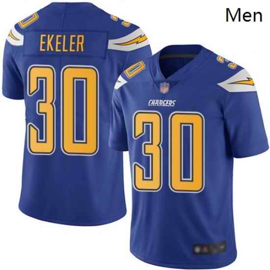 Chargers 30 Austin Ekeler Electric Blue Men Stitched Football Limited Rush Jersey